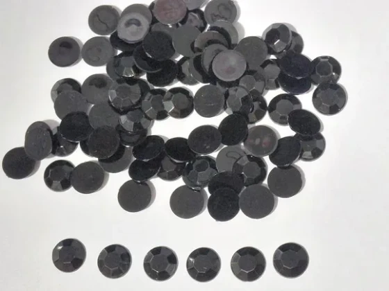 Chaton Preto Redondo 12mm Sextavado Pacote com 100 Unidades
