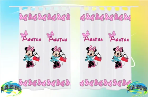 Cortina Personalizada Minnie Rosa 2