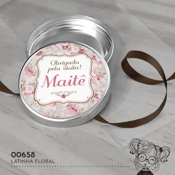 Latinha Adesivada Floral - 00658