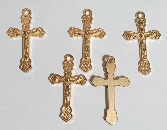 Pingente Crucifixo Dourado - 12 Unidades