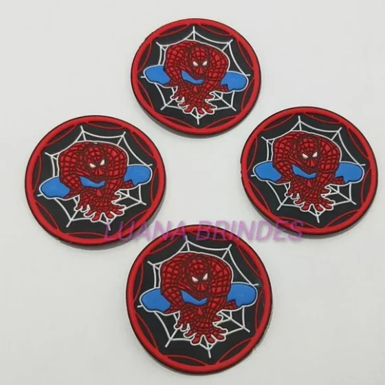 Aplique Emborrachado do Homem Aranha - Pct C/4 Unid