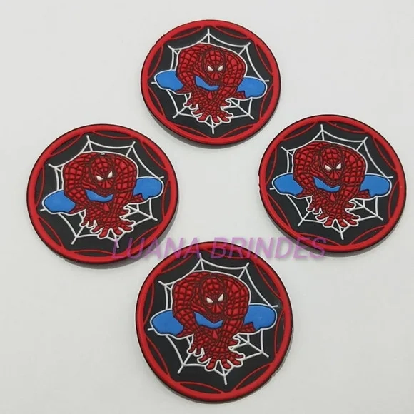 Aplique Emborrachado do Homem Aranha - Pct C/4 Unid