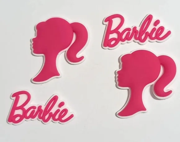Aplique Barbie e Nome Emborrachado - 6 Unidades
