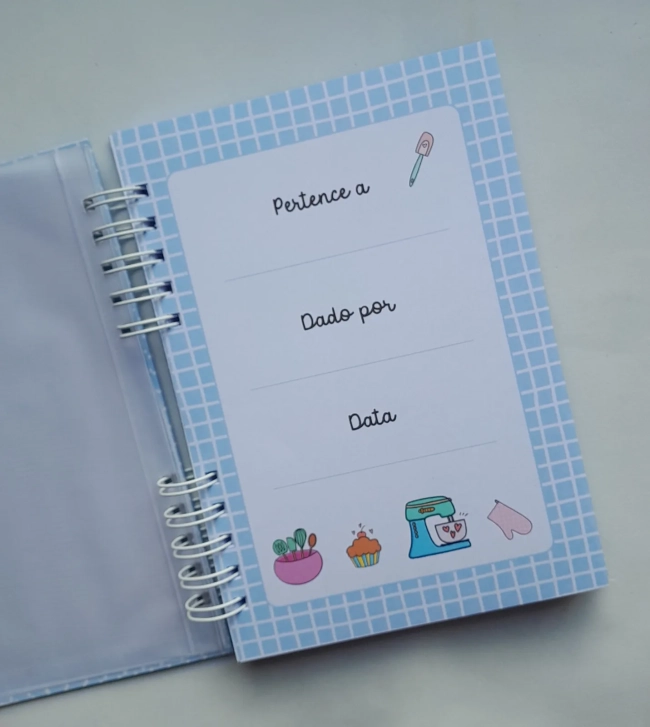 Caderno de Receitas Personalizado c/ Nome
