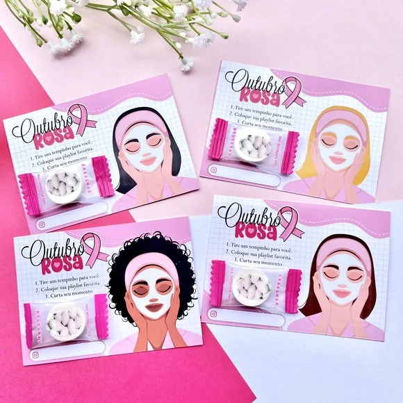Card com Máscara Facial Outubro Rosa