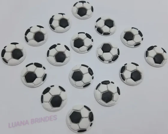 Aplique Mini Bola de Futebo de Borracha Pct 20 Unidades