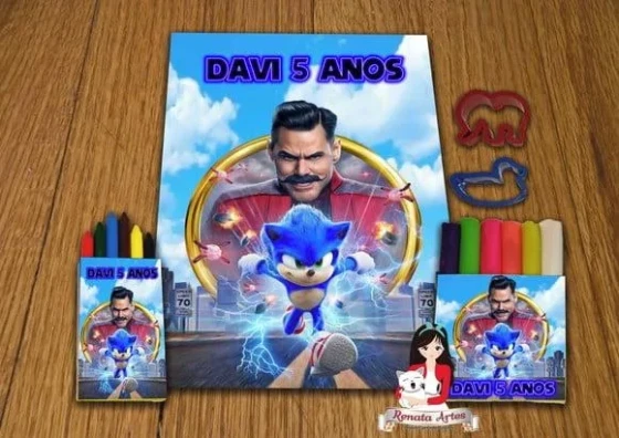 Kit Passatempo Personalizado Sonic Filme 2020
