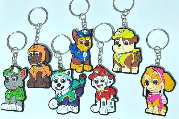 Chaveiro Patrulha Canina 5cm Emborrachado Pcts com 7 Unidade