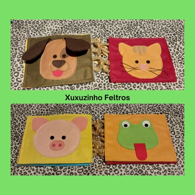 Livro sensorial de feltro Bichos da Fazenda