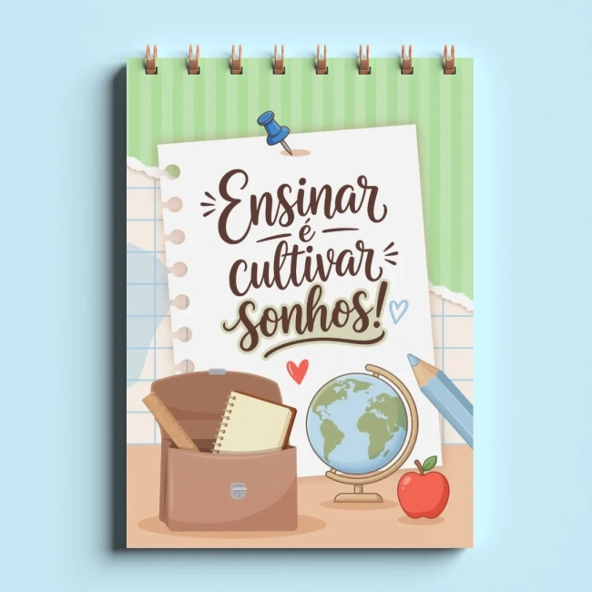 Bloco de Notas Professores Personalizado 11x15cm- Capa dura Dia dos Professores