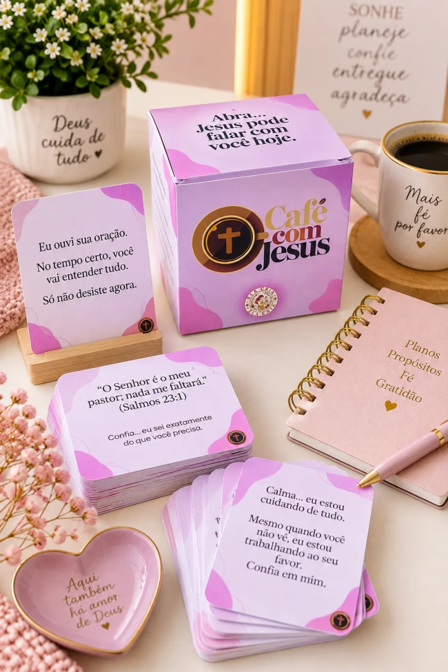 Jesus Caixa Rosa | 105 Mensagens Bíblicas | Caixinha Devocional Cristã | Presente Evangélico | Versículos Inspiradores