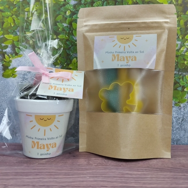 5 Uni. Kit Jardinagem + 5 Uni. Kit Massinha Zip Lock - Primeira volta ao Sol - Informar o tema no chat da compra.