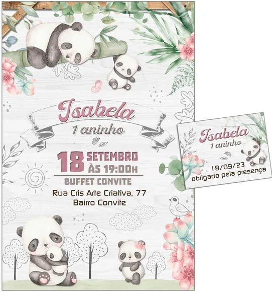 Convite Digital C/tag Panda 3