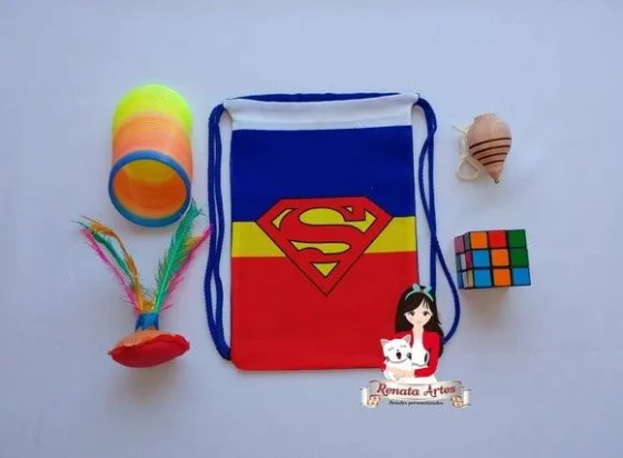 Mochila Brinquedos Retrô Tema Super Man Símbolo