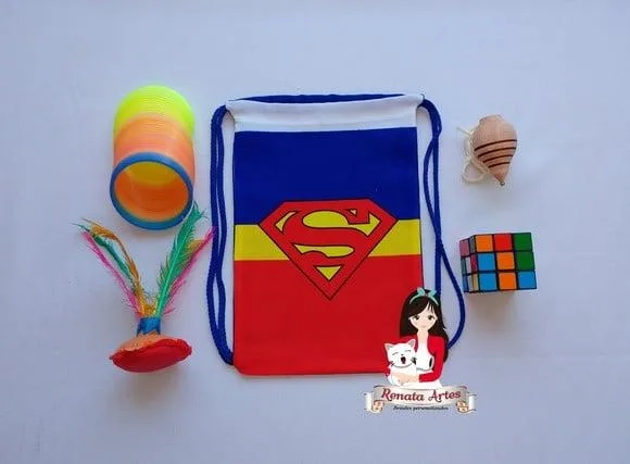 Mochila Brinquedos Retrô Tema Super Man Símbolo