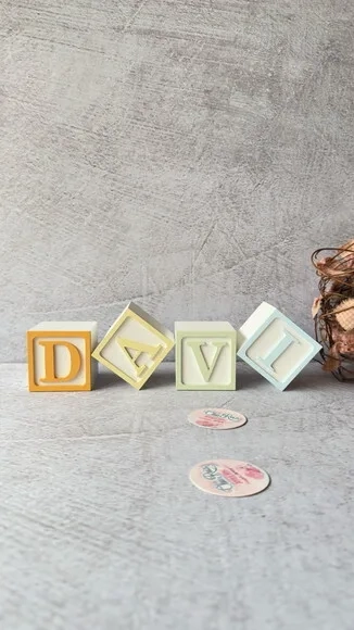Tons Pastel Cubos Personalizados 6x6cm Decoração Bebê
