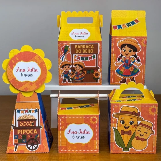 PEGUE E MONTE - Kit Festa JUNINA OPÇÃO 1 - Decoração de Festa | Lembrancinhas | Aniversário | Personalizados