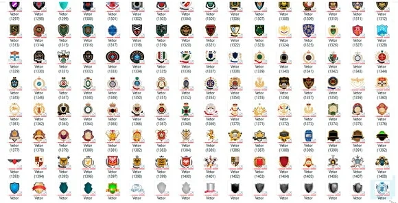 2.500 Vetores Escudos e Brasões - Cód.: 56