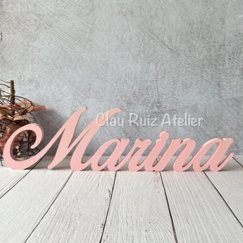 Linha Cursiva -letras Decorativas em mdf Quarto de Bebê