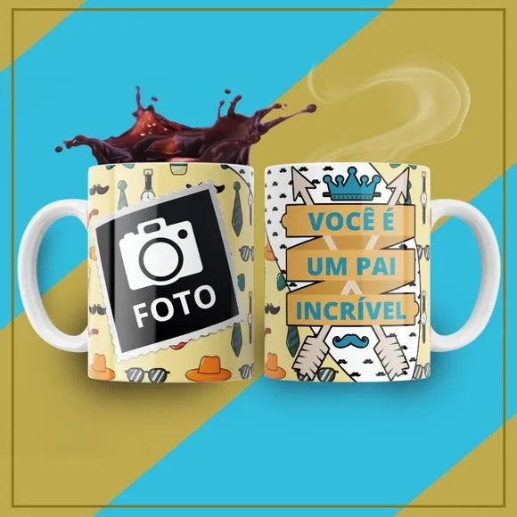 Caneca Personalizada Você É Um Pai Incrível com Foto