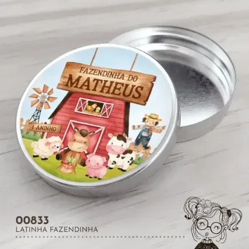 Latinha Adesivada Fazendinha - 00833