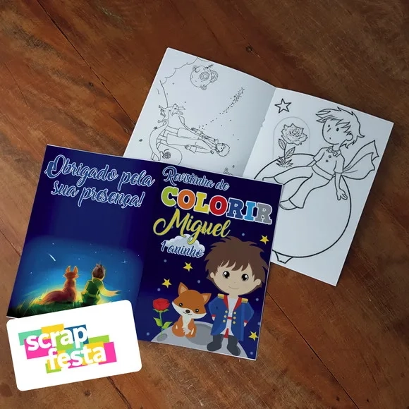 Revista Colorir + Lápis de Cor Festa o Pequeno Príncipe