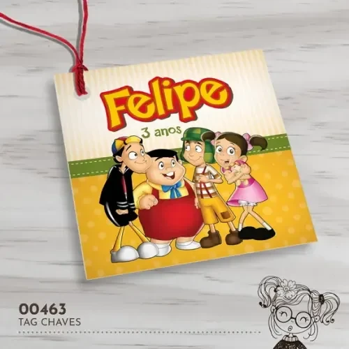 Tag Quadrada Turma do Chaves - 00463