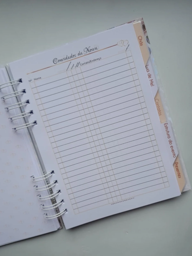 Planner da Noiva + Divisórias c/ Abas Personalizado - Escolha a Capa