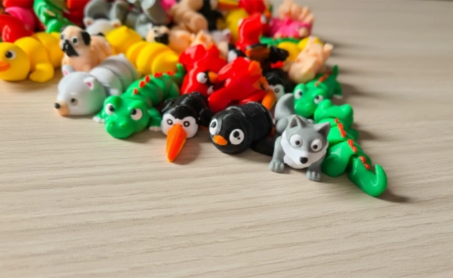 Kit Mini Animais Articulados 3D - Bonecos Colecionáveis