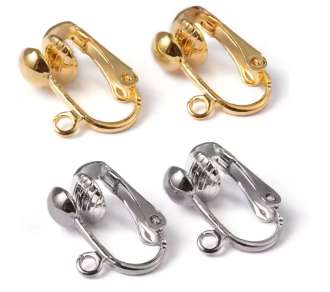 Base Brinco Pressão Dourado ou prateado com 1 saída ( 5 pares)