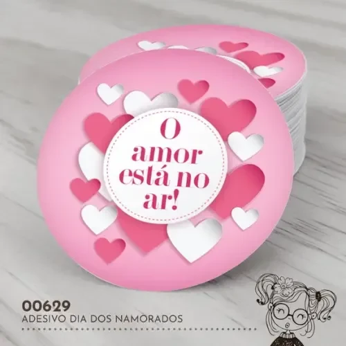Adesivo Redondo Dia dos Namorados - 00629