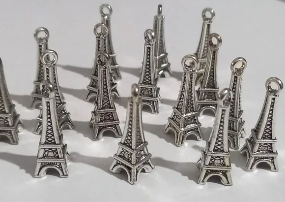 Pingente Torre Eiffel Prata - 10 Unidade