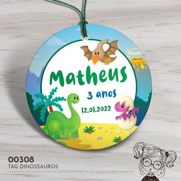 Tag Redonda Dinossauros - 00308