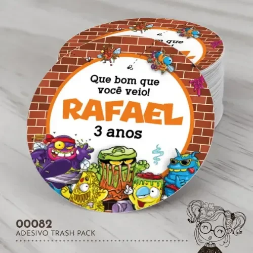 Adesivo Redondo Trash Pack - 00082