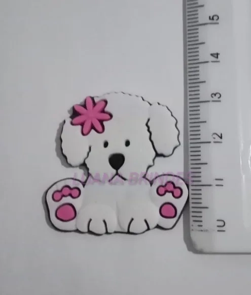 Aplique Emborrachado de Cachorrinhas - Pct 8 unidades