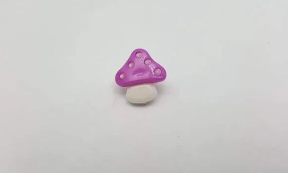 Aplique Botão de Cogumelo Lilás de 1,5cm - 20 unidades