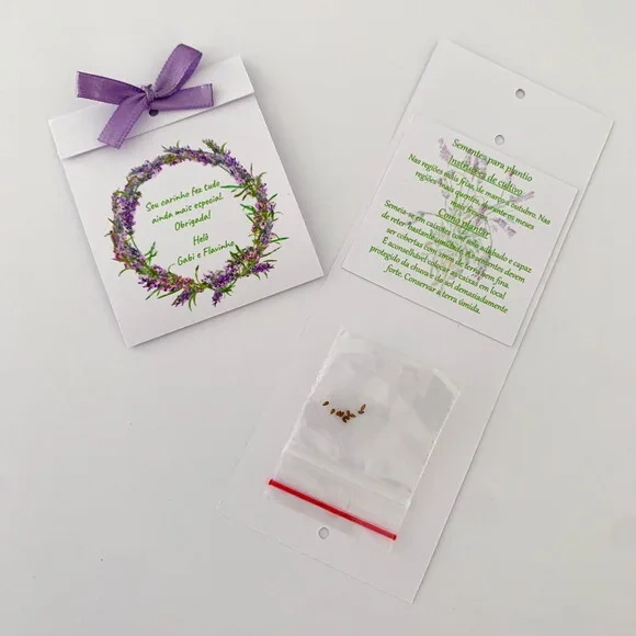 Lembrança Maternidade Sementinha Amor perfeito Lavanda