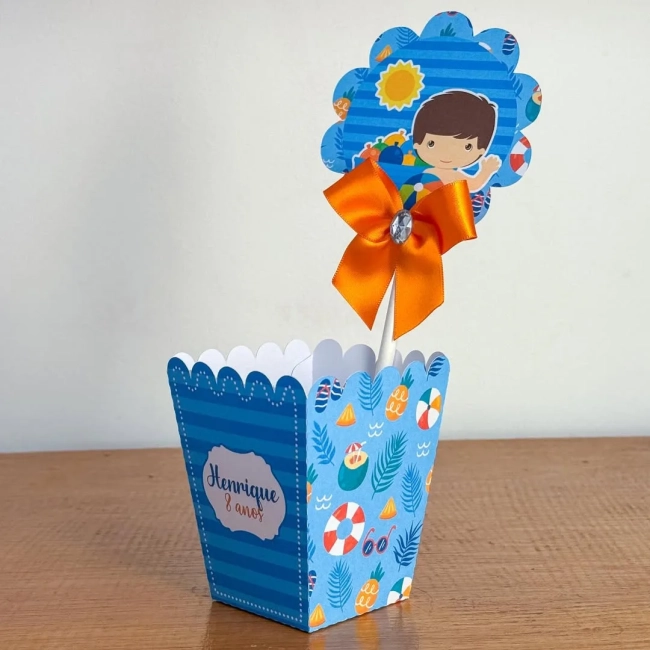 PEGUE E MONTE - Centro de Mesa POOL PARTY MENINO - Decoração de Festa | Lembrancinhas | Aniversário | Personalizados