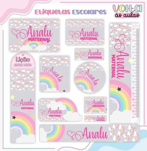 60 Etiquetas Arco Iris