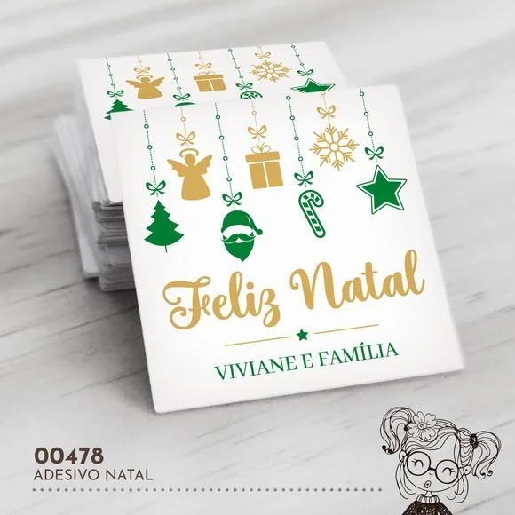 Adesivo Quadrado Natal - 00478
