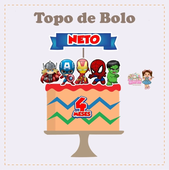 Kit Festa Só Um Bolinho OS VINGADORES - Decoração de Festa