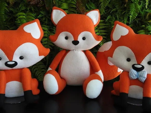 Raposa em Feltro - Kit 3 Peças