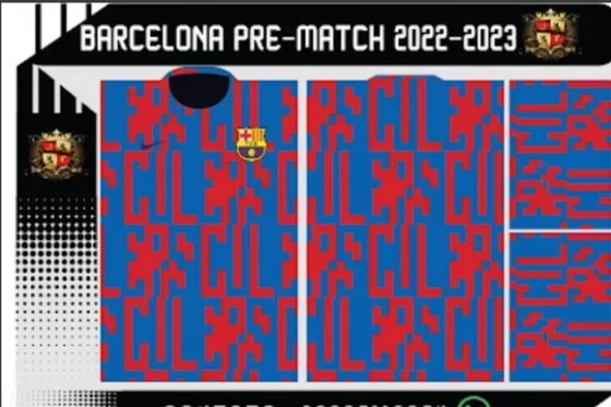 Vetor Da Camisa Do Barcelona Pre Jogo 2022/2023