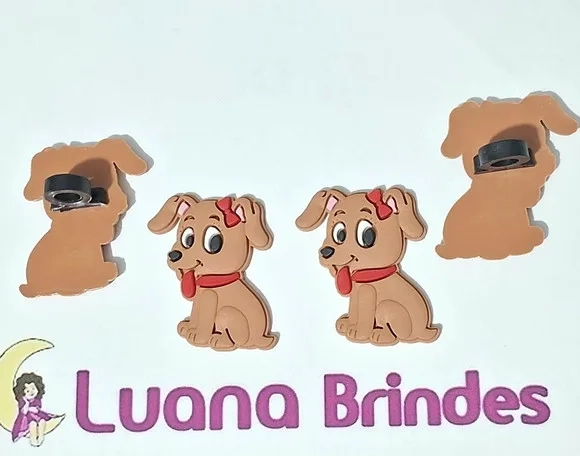 Ponteira para Lápis Cachorrinha Marrom Pacotes com 6 Peças