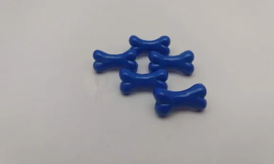 Aplique Botão Osso Azul - Plastico 1,9cm - Pacotes com 20 Un