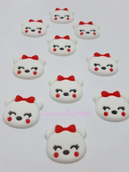 Aplique Panda Emborrachado - pct com 10 unidades