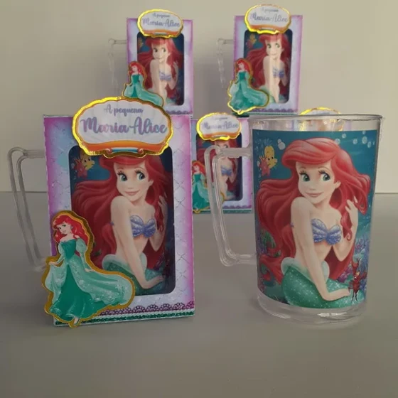 Caneca Acrílica na Caixa Pequena Sereia