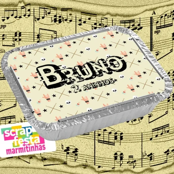 Marmitinha Personalizada Festa Musical Rock'n Roll