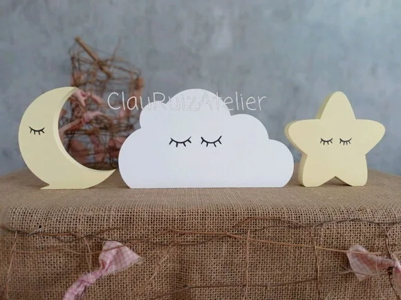 Sleepy Eyes Nuvem Estrela Lua 10cm