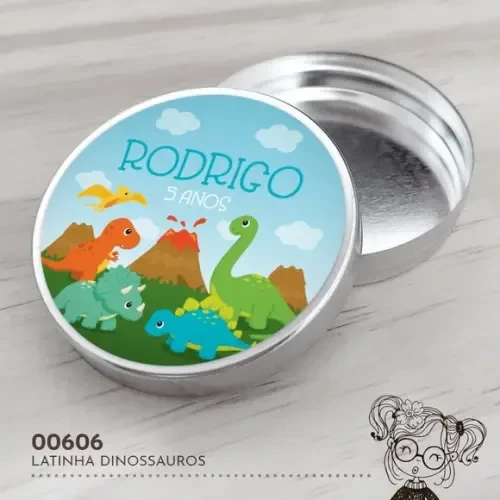 Latinha Adesivada Dinossauros - 00606